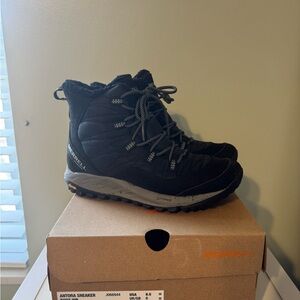 Women’s Antora Merrell Black and Gray Waterproof Sneaker Boot